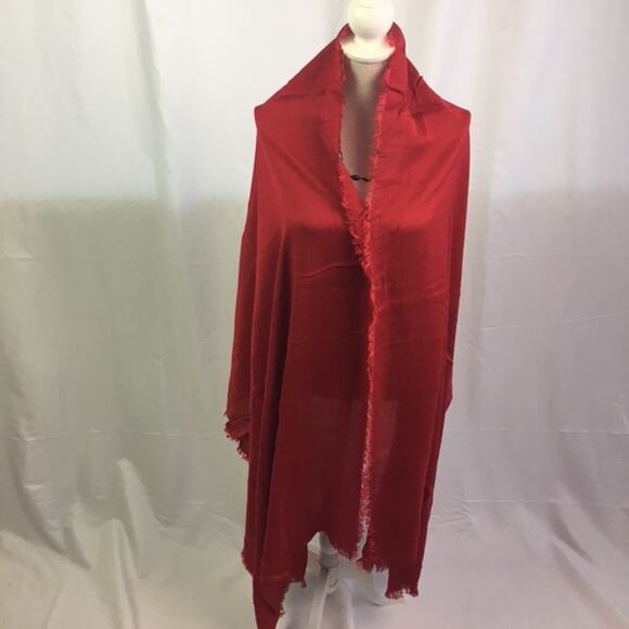 Soft Fringe Scarf Red - Picture 1 of 10